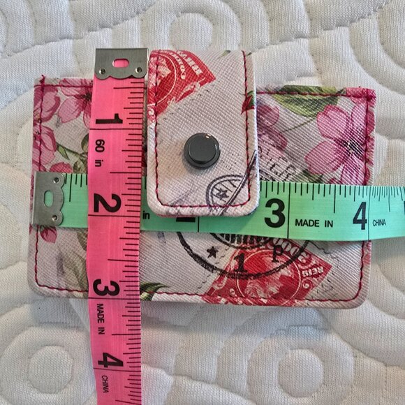 Safe Keeper Women's Pink Floral Accordion 4 Pouch Vinyl Wallet 3”X4” NWOT - Picture 8 of 8